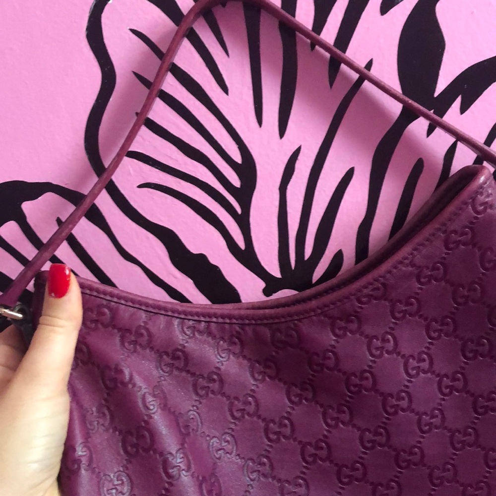 Purple leather authentic guccisima gucci bag rare! - Picture 5 of 14